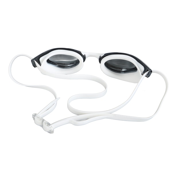 Svømmebriller til voksne Ingen utætte UV-beskyttelse Swim Racing-briller High Definition-linser White Sliver