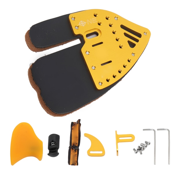 Bågskytte Recurve Bow Finger Tab Äkta läder Aluminiumlegering Finger Guard Skyddsutrustning för tävling L