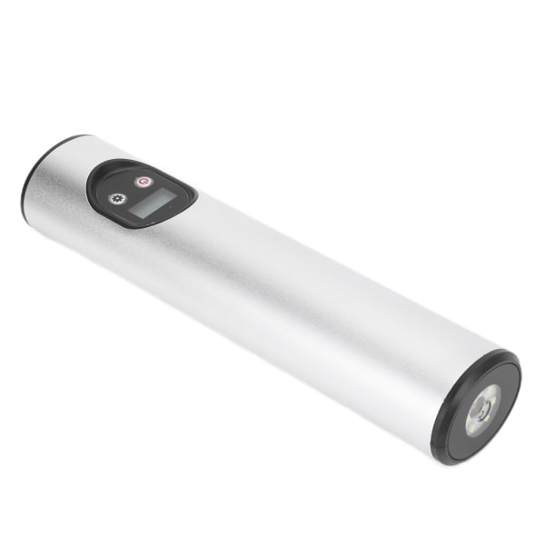 Ledningsfri Luftpumpe Bærbar Multifunktionel Genopladelig Digital Display Belysning Inflator Sølv