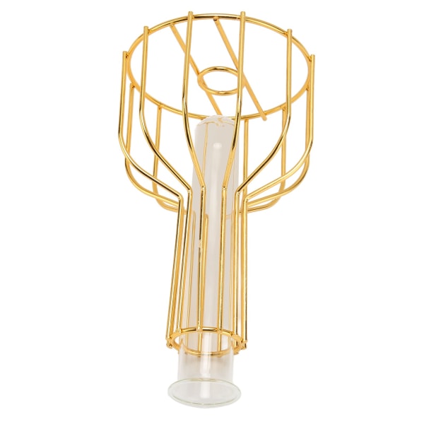Blomstervas i metall ihålig Modern Elegant gyllene Separat design Klart glas Blomvas prydnad för hemmet