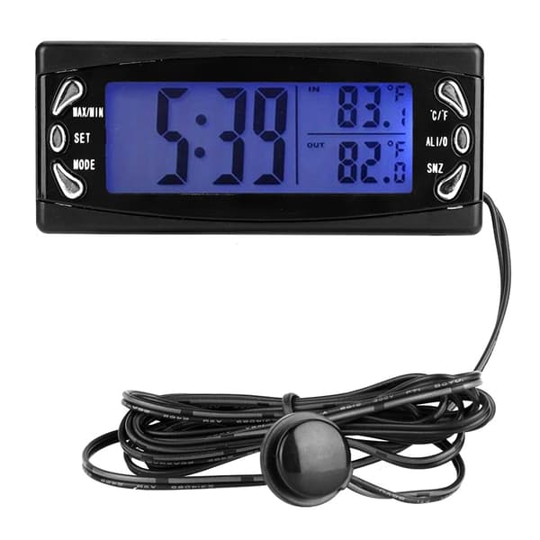 12V Digital Biltermometer Køretøjsur LCD Temperaturmåler Alarmfunktion CT23