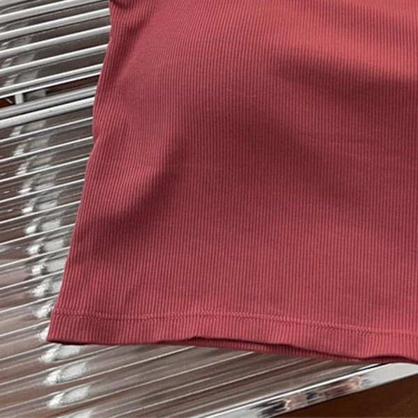 Dam Tanktop Enfärgad Mode Multifunktionell Vadderad Kort Topp för Sommar Brunröd Fri Storlek
