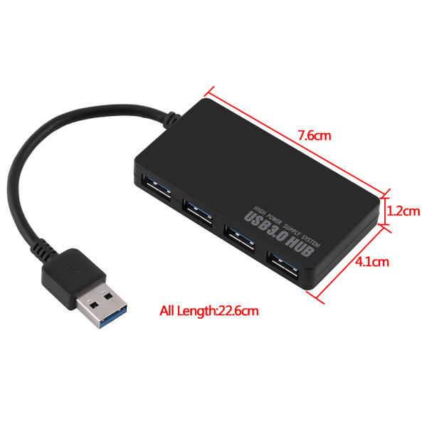 Intelligent 4-porter USB 3.0-lader Smart Charging HUB Adapter Multiport Hurtiglading
