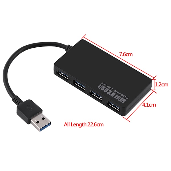 Intelligent 4 Ports USB 3.0 Laddare Smart Charging HUB Adapter Multi Port Snabbladdning