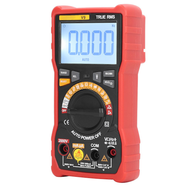 Digitalt multimeter 2000V høyspenningstester strømmåler NCV-verktøy for måling