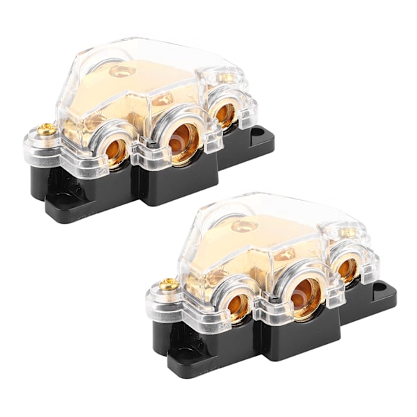 2 st Power Distribution Block 1 in 3 Vägar Audioförstärkarkabeldelare Krets Skydd för Bil Båt