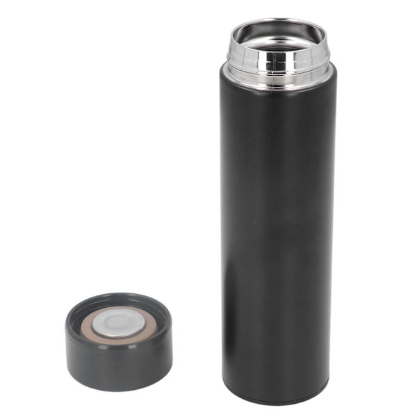Smart vannflaske 500 ml LED-skjerm matkvalitet rustfritt stål bred applikasjon avtakbart filter LED vannflaske svart