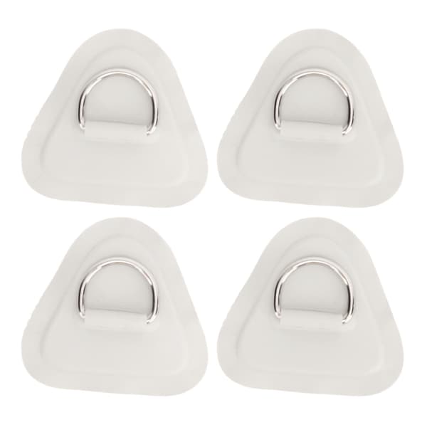 4 stk. D-ring patch rustfrit stål D-ring pad til oppustelig båd surfboard jolle paddleboard grå
