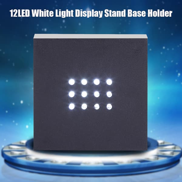12LED Hvidt Lys Display Stand Base Holder til Krystal / Glaskunst