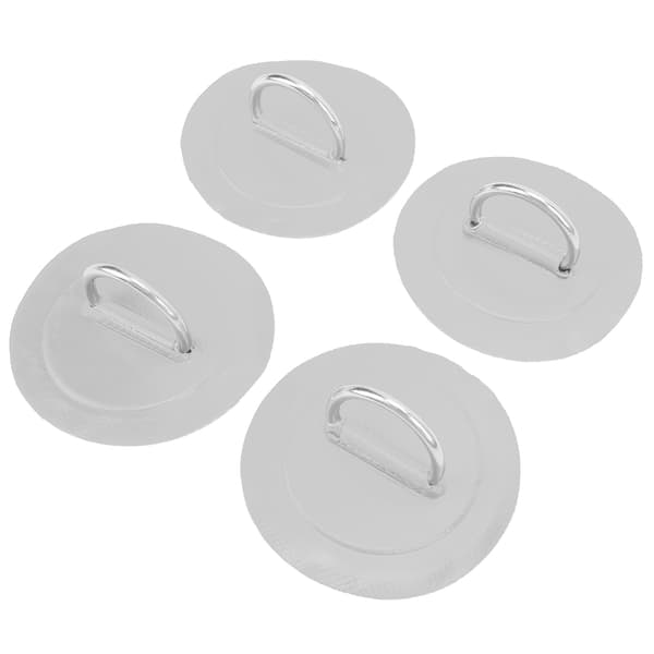 4 stk Oppblåsbar Båt DRing Pad Patch PVC Slitesterk Marine Rustfritt Stål Fast Spenne (Grå)