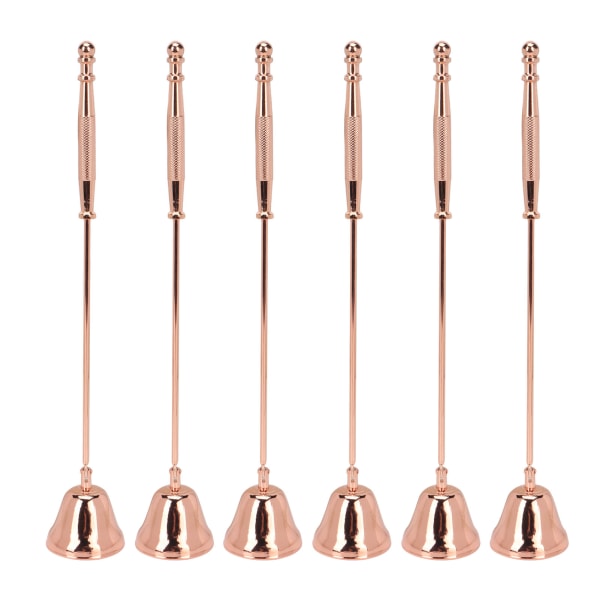 6 kpl kynttilänsammutin Rose Gold Pyöritettävä kellon muotoinen cover ergonomisella kahvalla kotitalouksille