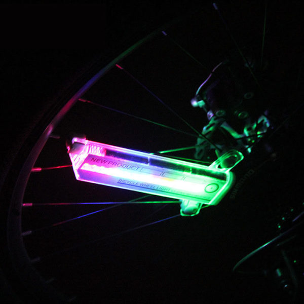 32LED Cykelljus Ekrar Lätt Dubbelsidig Färgglad Hjul Cykelvarningslampa Multi