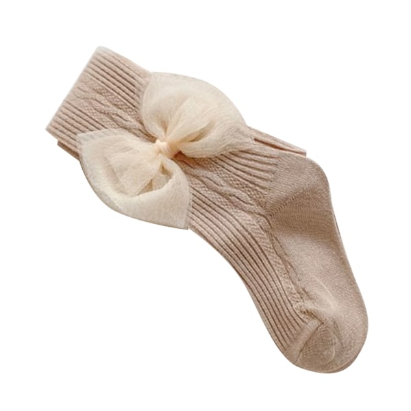 Vauvan tyttöjen sukkahousut söpöllä jousella ja raidalla, kammattua puuvillaa, vauvan leggingsit sukkahousut kevääseen ja syksyyn, Khaki XS (suositeltu pituus 65-75 cm)