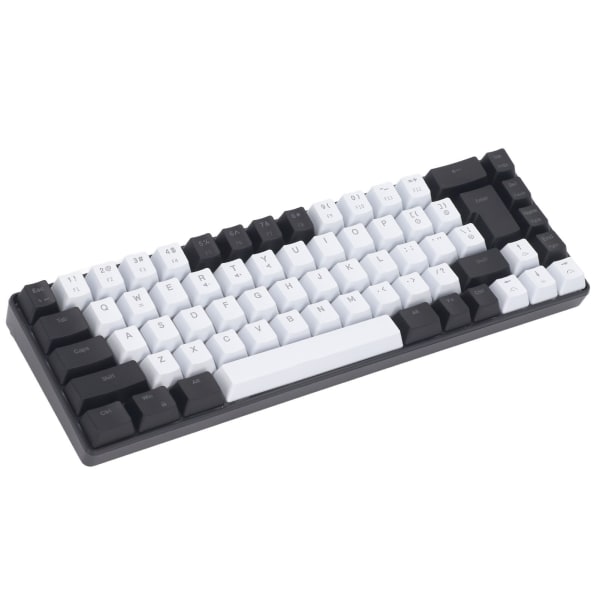 Membran Gaming Keyboard 68 Taster RGB Bakgrunnsbelyst Ergonomisk USB-grensesnitt Datatastatur for Win System Office Family Svart Hvit