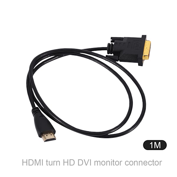 1M Guld HDMI Till DVI Hane Monitor Convert Adapter Kabelsladd För HDTV HD