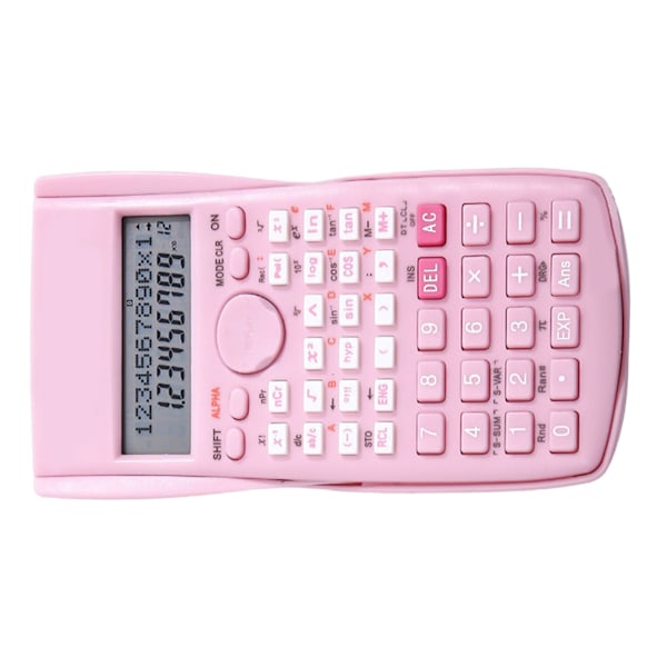 Vetenskaplig kalkylator 12 siffror 240 funktioner Multifunktion stor display funktion miniräknare med glidande hårt cover Sakura Pink