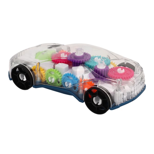 Läpinäkyvä leluauto Värikäs Liikkuvat Gears LED-valotehosteet Viehättävä musiikki taaperoille lapsille