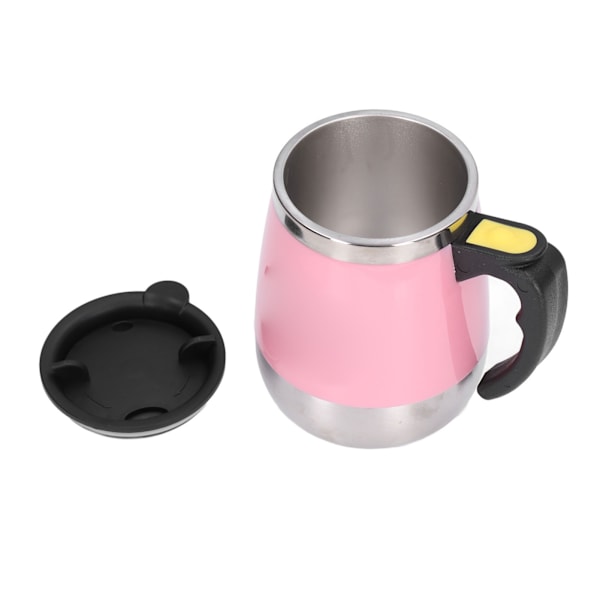 Självrörande mugg Automatisk blandning Magnetisk mugg Rostfritt stål Kaffe kopp för drycker Te Varm choklad MjölkRosa
