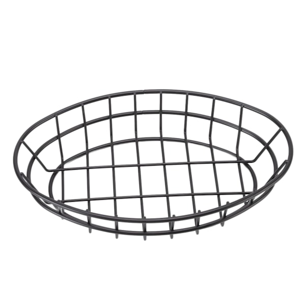 Fritureskurv i fødevarekvalitet 304 rustfrit stål, enkel stil, nem rengøring, let mesh snackplade til restaurant, oval form