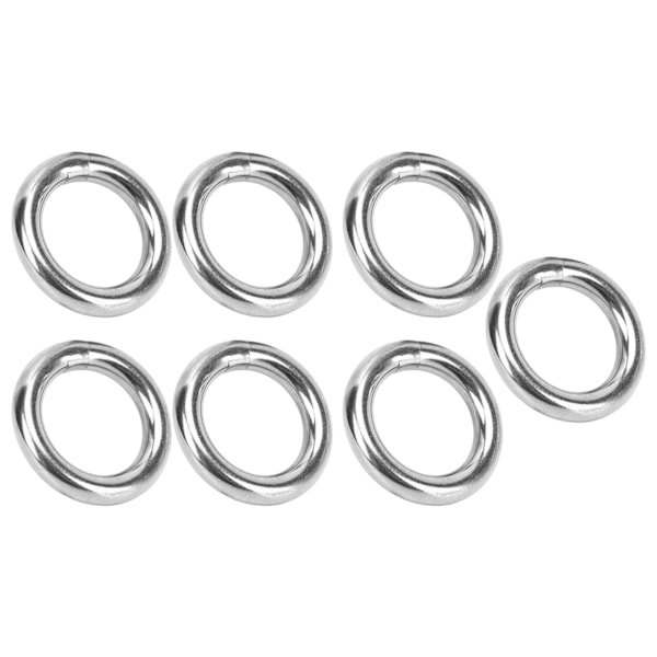 7 stk Metall O-ring Vanntett Rustfri 304 Rustfritt Stål Sterk Bæreevne Sømløst Sveiset Rund O-ring 8x30mm