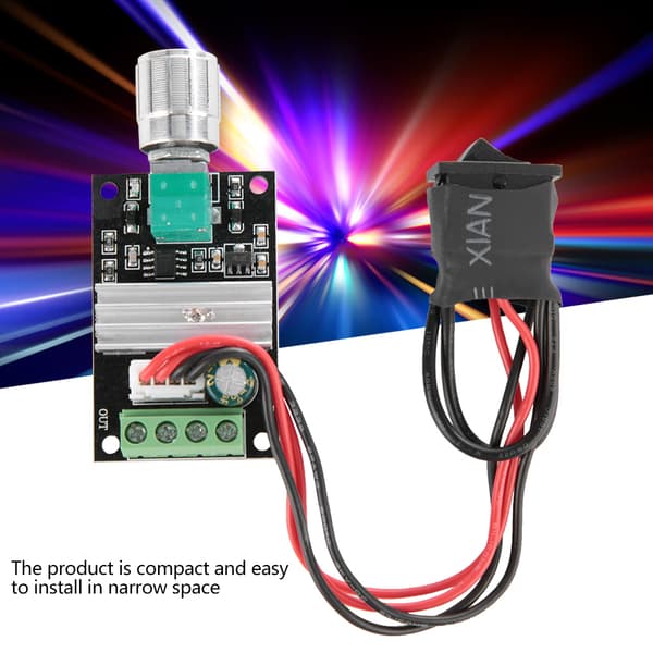 PWM DC Motorhastighetskontroller - 1 stk (6-28V, 3A, med bryterfunksjon)