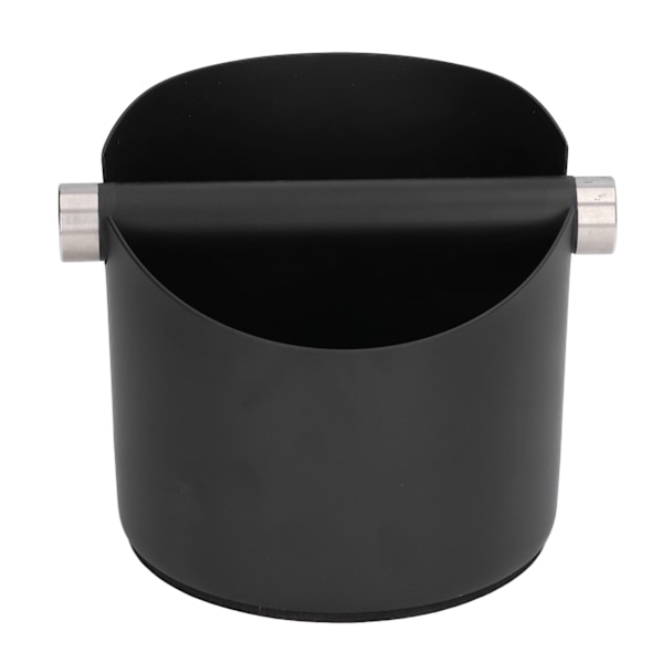 Coffee Grounds Bucket Stainless Steel Rubber Coffee Dump Bin for Home Restaurants BarsBlack Small (FC‑04‑2)