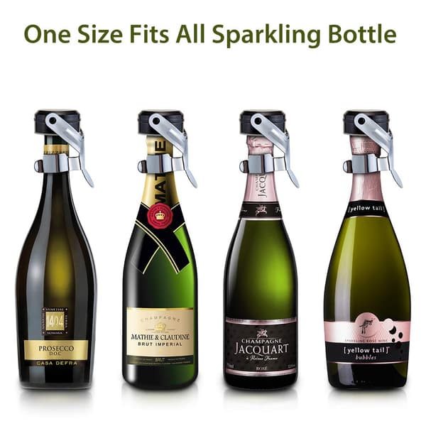 2-pack champagne-korkförseglare i rostfritt stål