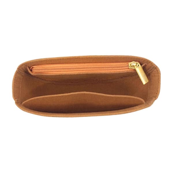 Väskorganiseringsinlägg Designerorganiseringsväskfoder för axelväska Brown Zipper