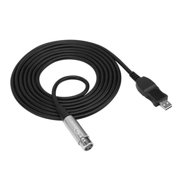 USB hann til XLR hunnmikrofon Mic Studio Audio Link kabeladapter Svart