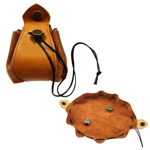 Snøre PU terningpose Bærbar terningpose Sammenleggbar brettoppbevaringspose for mynter Nøkler Smykker Små tilbehør