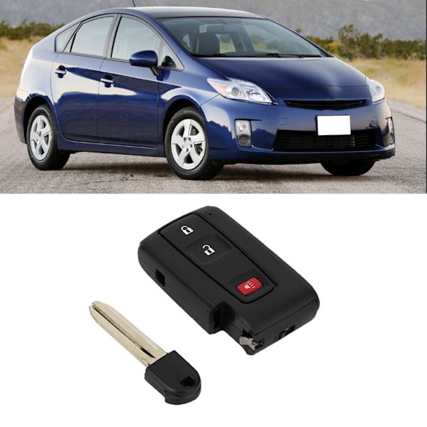 3-Knaps Fjernbetjenings Nøgle Fob Etui Skal med Embryo Passer til Toyota Prius 2004-2009