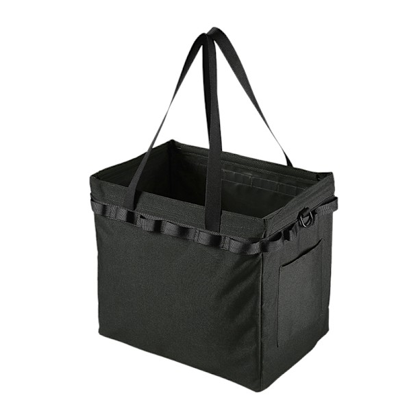 Camping Opbevaringspose Stor Kapacitet Multifunktionel Sammenklappelig Utility Tote Bag til Picnic Rejse Bil Sort