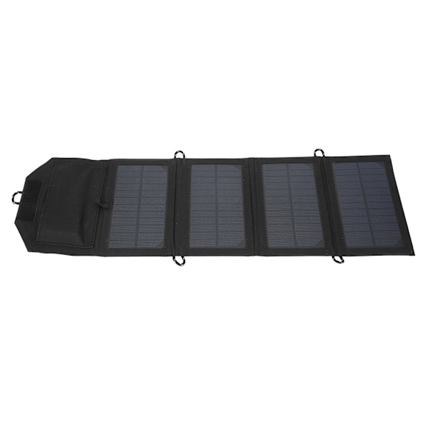 7,2W Solpanel Foldebart Bærbart Solar Opladerpanel med USB Interface til Telefonopladning Sort
