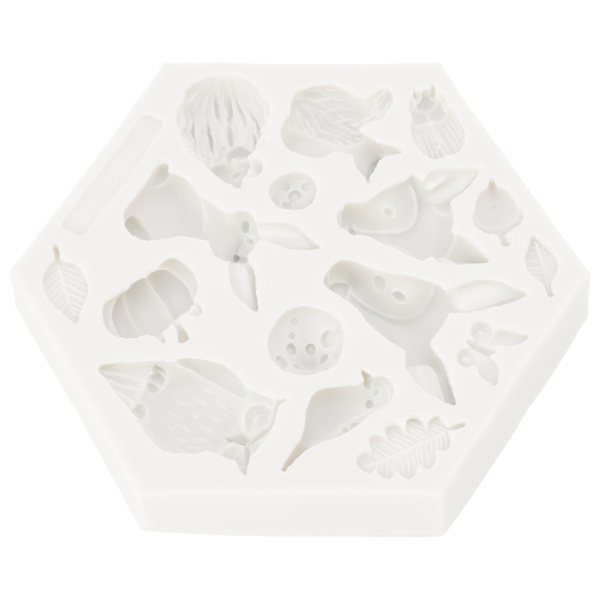 Silikonform söt djurform enkel demoulding flexibel mjuk bakform för DIY tårta fondant choklad 952 grå
