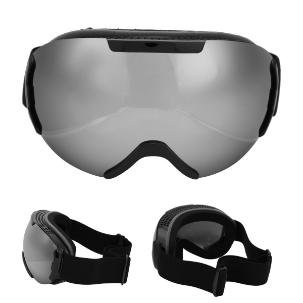 Skidsnowboardglasögon Double Layer linser Anti-Imma UV-skydd Snöglasögon för vuxna (silver)