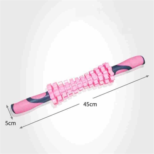 ABS Roller Massage Stick Meridian Mudring Bærbar Muscle Roller Tool Stick til Anti Cellulite Pink Længde 45cm/17.7in Bredde 5cm/2.0in