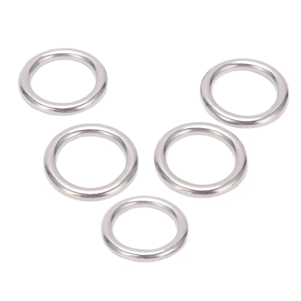 5 stk 304 rustfrit stål runde o-ringe Multi-purpose sømløs svejset metal o-ring til sejlads dykning 5x25 mm