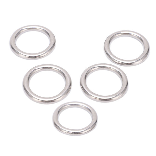5 stk. 304 Rustfritt Stål Runde O-Ringer Flerbruks Sømløs Sveiset Metall O-Ring for Seiling Dykking 5x25mm