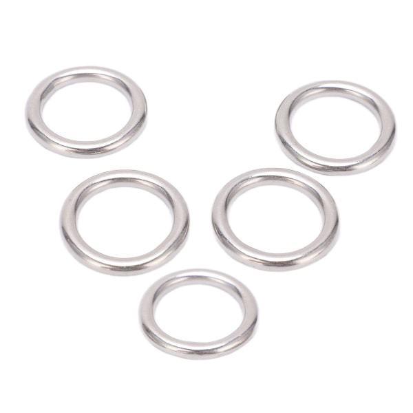 5 stk 304 rustfritt stål runde o-ringer Multi-purpose sømløs sveiset metall o-ring for seiling dykking5x25mm