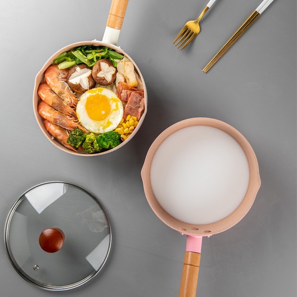 Japansk stil gryde non-stick mælkesuppe sauce gryde babymad madlavning gryde hvid 18cm