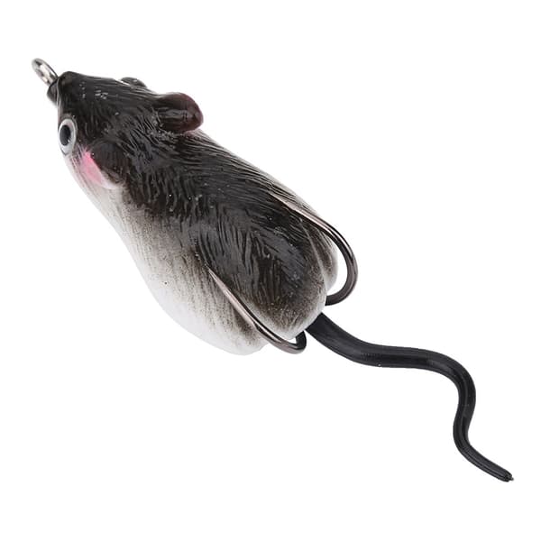 Kunstig AgnMuseform Bløde Fiskelokker Dobbelte Kroge Tilbehør (Mørkegrå)