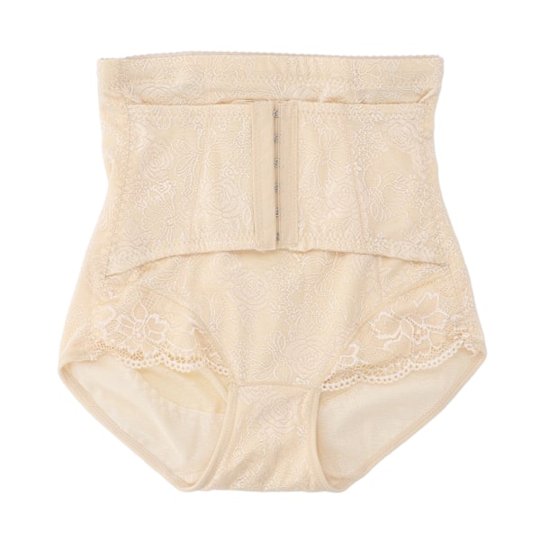 Postpartum Underkläder Midja 2 Lager Haka och Ögla Andas Kejsarsnitt Trosor för Gravida Kvinnor Hudfärg XL