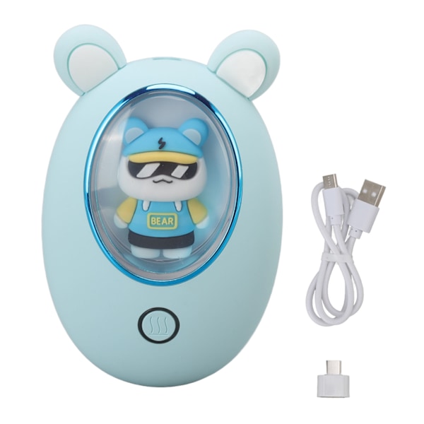 Lämpöakku, USB-käyttöinen, 3000 mAh, kannettava sähkökäyttöinen lämpöakku, virtapankki, miehille ja naisille, talvilahja ulkoiluun, golfaukseen, leirintään, sininen
