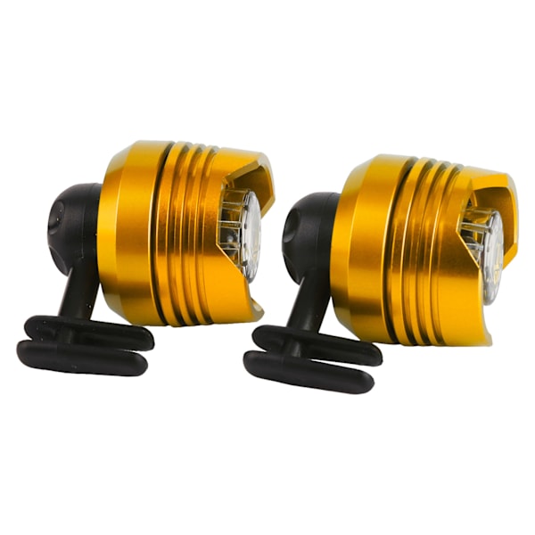 2 stk Sko-lykter i Aluminium Legering Batteridrevet Multifunksjonelle Hullsko-lys for Sykling Camping Vandring Gull