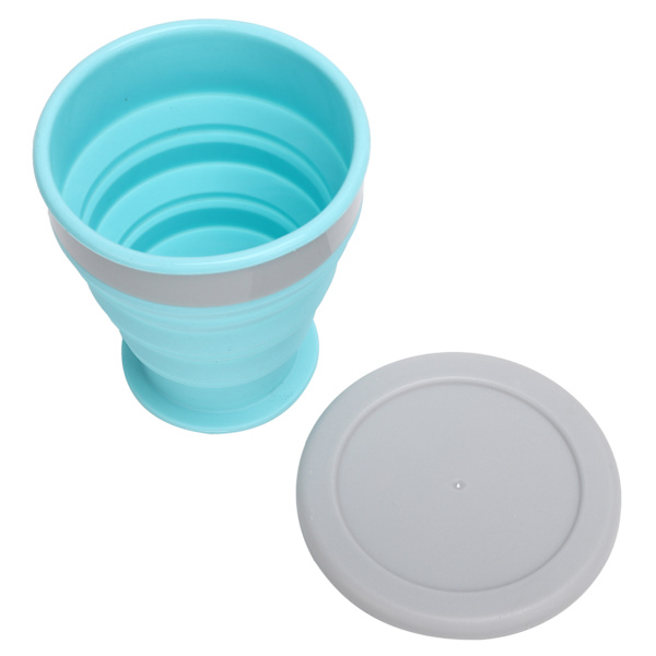 Hopfällbar Vattenflaska Silikon Retractable Mug Multifunktionell Mugg för Resor UtomhussporterBlå