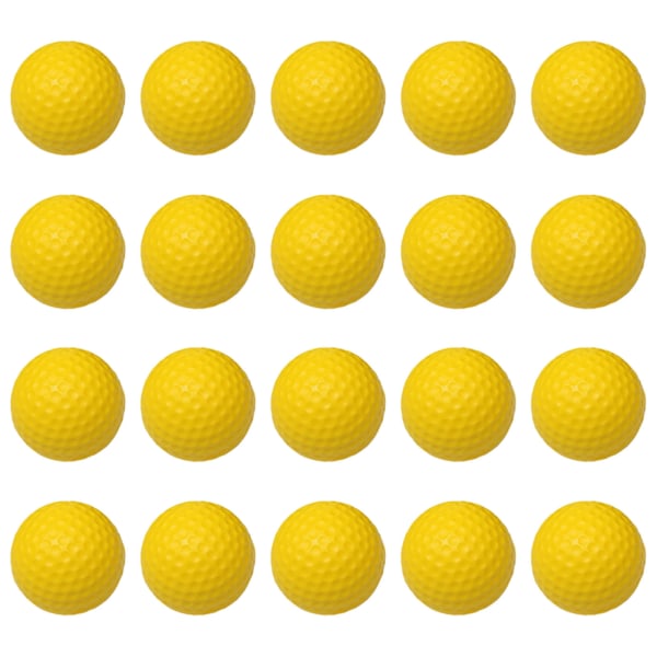 42,6 mm golfball PU myk monolag golftreningsball for innendørs trening, tilbehør Gul 20 STK