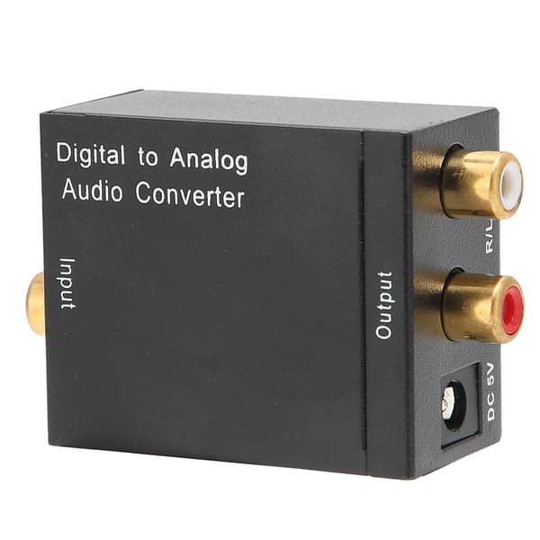 Digital koaksial optisk til analog lydkonverter adapter EU-stik 100-240V