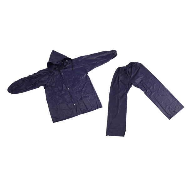 Regnfrakk Voksen Splittedrakt Tykket Marineblå Oxford-klut Refleksstriper Regnfrakk Regnbuksedrakt for menn og kvinner
