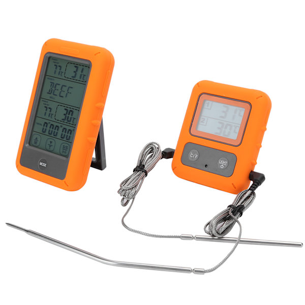 Trådløs LCD-berøringskontroll digital mattermometer Dual Probe IPX7 vanntett detektor
