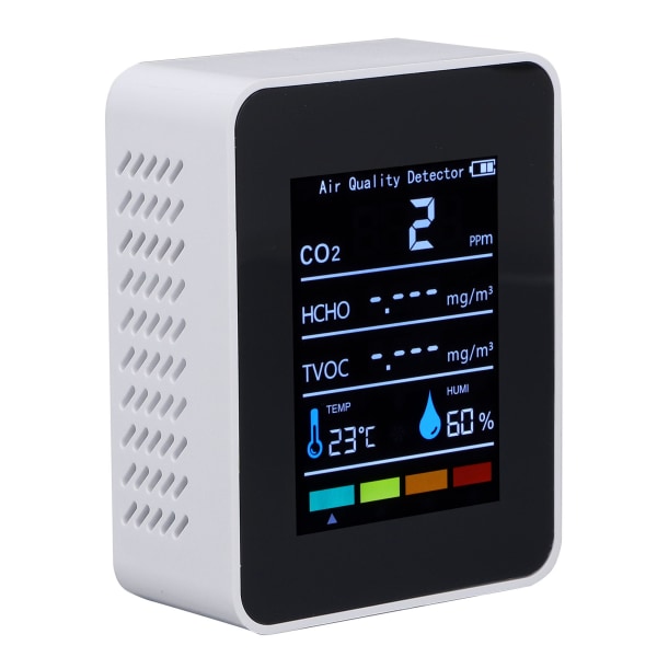 Hvid infrarød CO2-detektor Realtime-aflæsning Nøjagtig kuldioxidtemperatur Fugtighed Luftkvalitetsmonitor Meter